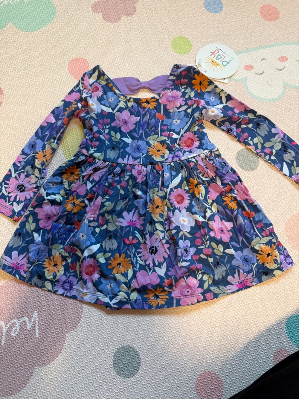 Little Sleepies Navy Floral Long-Sleeve Dress